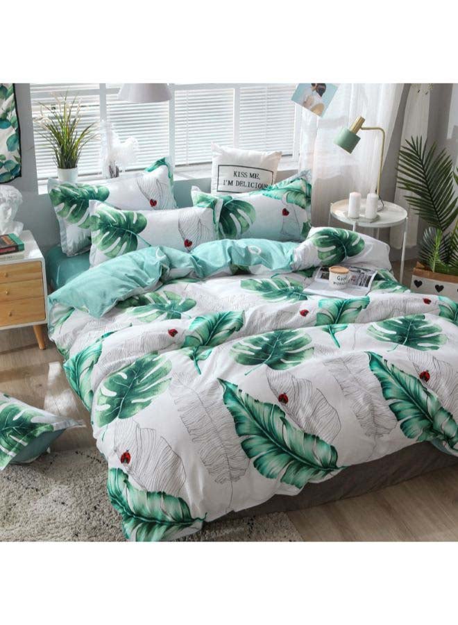 Beauenty 3-Piece Rainforest Design Duvet Cover Set Polyester White/Green - Image 2
