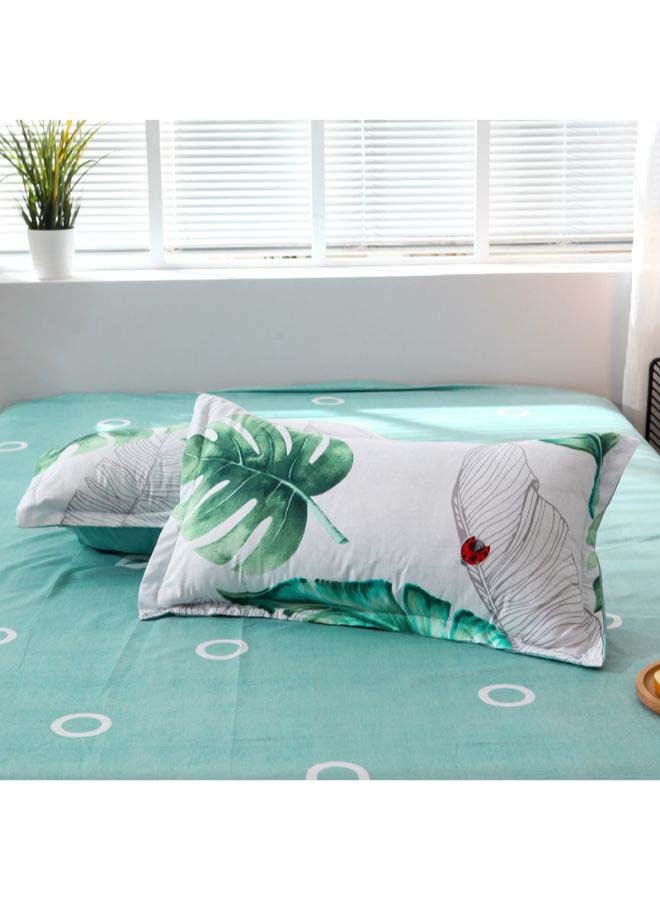 Beauenty 3-Piece Rainforest Design Duvet Cover Set Polyester White/Green - Image 4