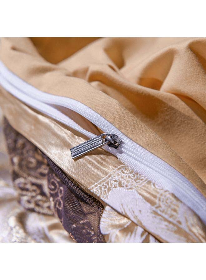 Beauenty Luxury Jacquard Duvet Cover Set Polyester Gold 1.8meter - Image 5