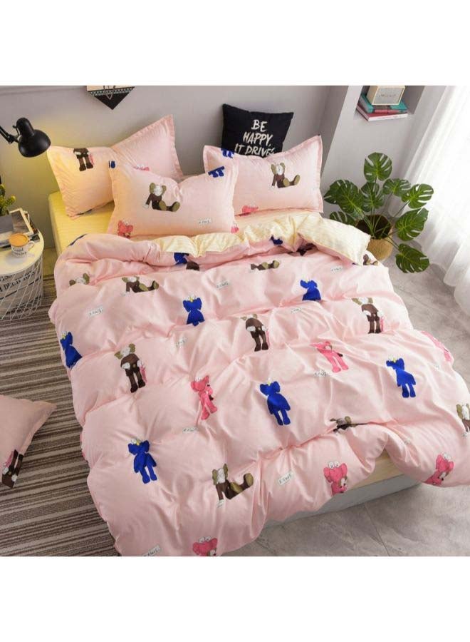 Beauenty 4-Piece Eternal Duvet Cover Set Polyester Pink/Blue - Image 2