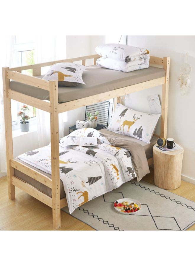 بيوينتي طقم مفرش سرير فاخر مقاس فردي من نسيج الجاكار وبنمط أوروبي، من 4 قطع بوليستر متعدد الألوان - Image 2