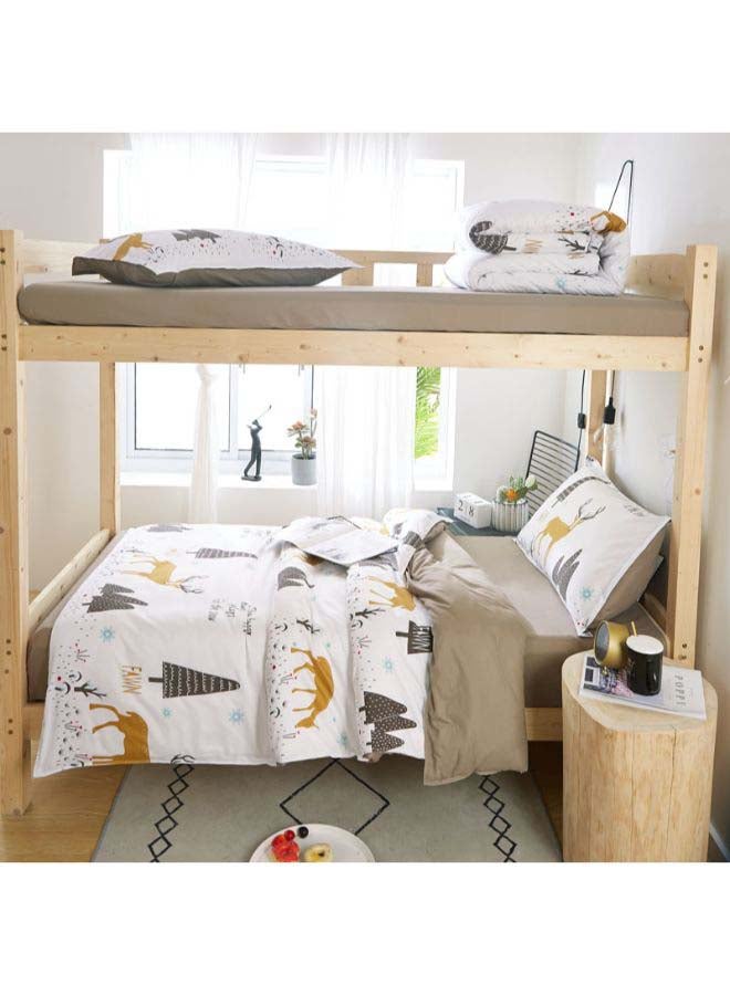 بيوينتي طقم مفرش سرير فاخر مقاس فردي من نسيج الجاكار وبنمط أوروبي، من 4 قطع بوليستر متعدد الألوان - Image 3