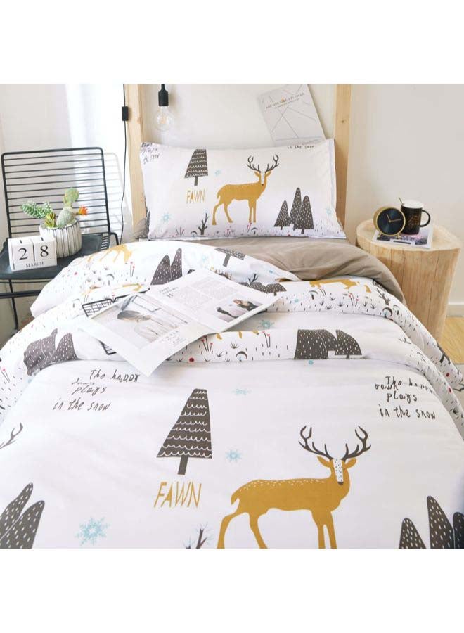 بيوينتي طقم مفرش سرير فاخر مقاس فردي من نسيج الجاكار وبنمط أوروبي، من 4 قطع بوليستر متعدد الألوان - Image 5