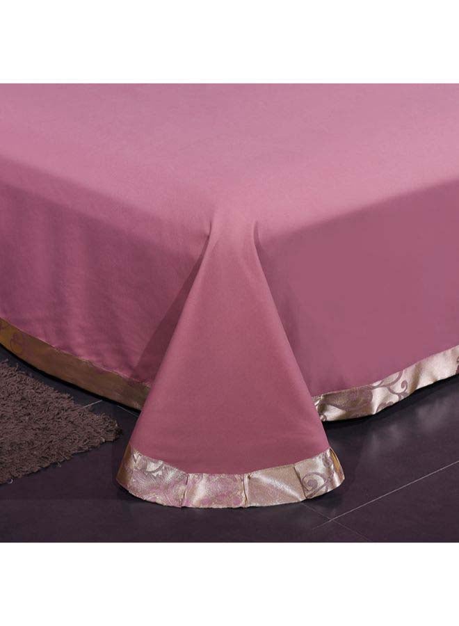 Beauenty Luxury Jacquard Duvet Cover Set Polyester Pink/Gold Duvet Cover (200x230) Cm, Fitted Sheet (230x251) Cm, Pillow Cover (48x74)cm - Image 2