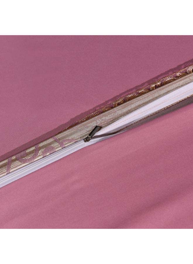 Beauenty Luxury Jacquard Duvet Cover Set Polyester Pink/Gold Duvet Cover (200x230) Cm, Fitted Sheet (230x251) Cm, Pillow Cover (48x74)cm - Image 3