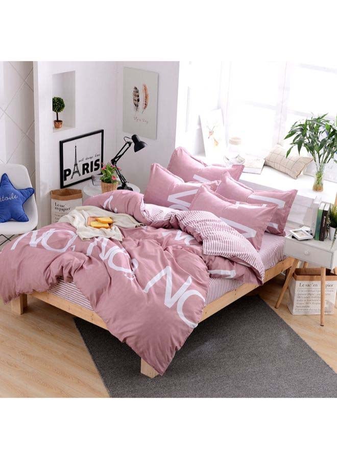 بيوينتي طقم مفرش سرير فاخر مقاس فردي من نسيج الجاكار وبنمط أوروبي، من 4 قطع بوليستر متعدد الألوان - Image 1