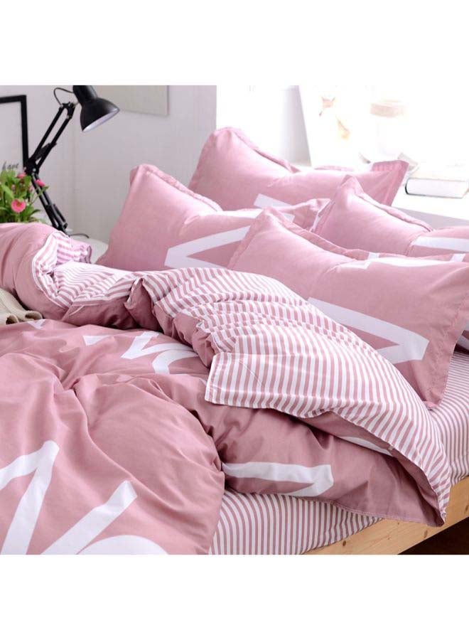 بيوينتي طقم مفرش سرير فاخر مقاس فردي من نسيج الجاكار وبنمط أوروبي، من 4 قطع بوليستر متعدد الألوان - Image 2