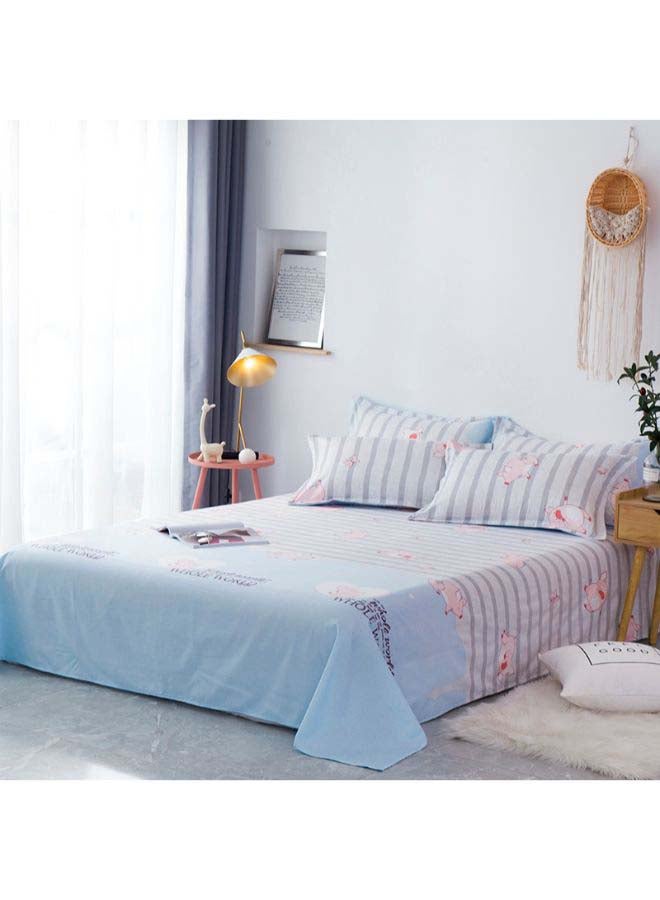 بيوينتي طقم مفرش سرير فاخر مقاس فردي من نسيج الجاكار وبنمط أوروبي، من 4 قطع بوليستر متعدد الألوان - Image 1