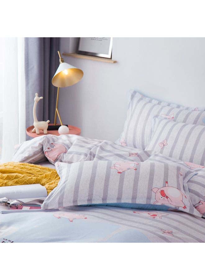 بيوينتي طقم مفرش سرير فاخر مقاس فردي من نسيج الجاكار وبنمط أوروبي، من 4 قطع بوليستر متعدد الألوان - Image 4