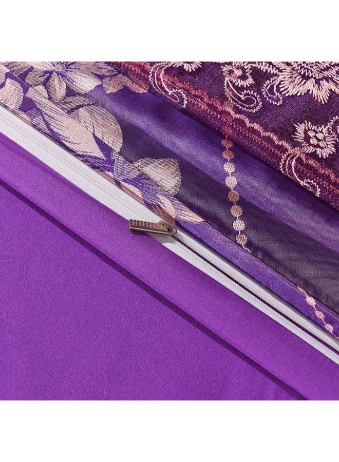 Beauenty Luxury Jacquard Duvet Cover Set Combination Purple Jacquard Duvet Cover 200x230 cm, Pillowcases 48x74 cm, Fitted Sheet 230x254cm - Image 3