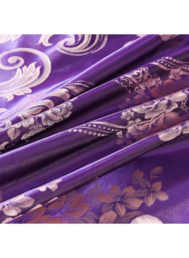 Beauenty Luxury Jacquard Duvet Cover Set Combination Purple Jacquard Duvet Cover 200x230 cm, Pillowcases 48x74 cm, Fitted Sheet 230x254cm - Image 4