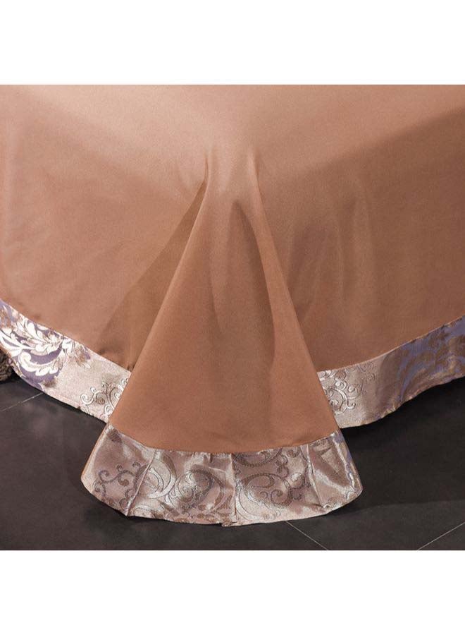 بيوينتي طقم أغطية لحاف مصنوعة من الجاكار الفاخر بوليستر بني/أرجواني Duvet Cover (150x200 Cm), Pillowcases (48x74 Cm), Fitted Sheet (200x235سم - Image 2