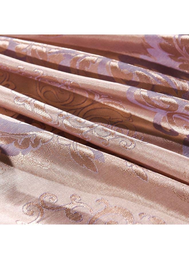 بيوينتي طقم أغطية لحاف مصنوعة من الجاكار الفاخر بوليستر بني/أرجواني Duvet Cover (150x200 Cm), Pillowcases (48x74 Cm), Fitted Sheet (200x235سم - Image 4