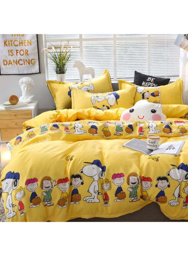 بيوينتي طقم مفرش سرير بطبعة سنوبي مكون من 4 قطع بوليستر متعدد الألوان - Image 2