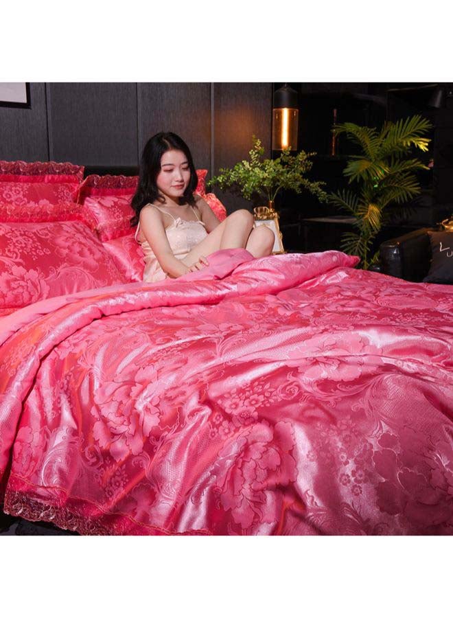 Beauenty Luxury Jacquard Duvet Cover Set Polyester Pink 1.8meter - Image 1