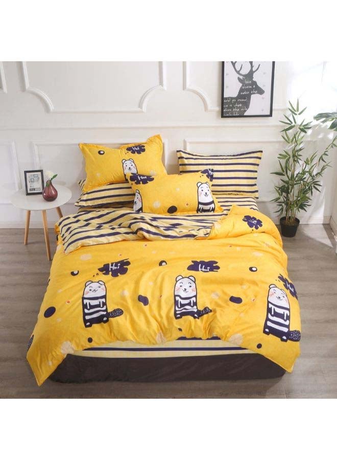 Beauenty 4-Piece European Style Luxury Jacquard Single Bedding Set Polyester Multicolour - Image 1