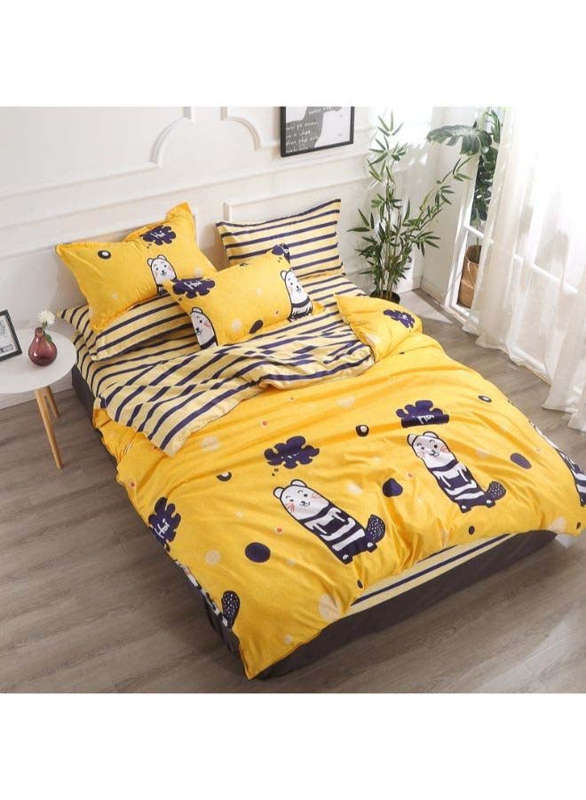 Beauenty 4-Piece European Style Luxury Jacquard Single Bedding Set Polyester Multicolour - Image 2