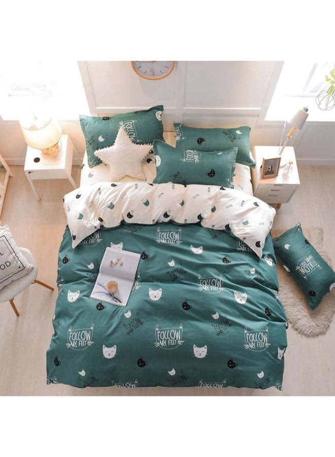 بيوينتي طقم مفرش سرير فاخر مقاس فردي من نسيج الجاكار وبنمط أوروبي، من 4 قطع بوليستر متعدد الألوان - Image 2