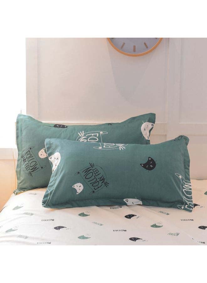 بيوينتي طقم مفرش سرير فاخر مقاس فردي من نسيج الجاكار وبنمط أوروبي، من 4 قطع بوليستر متعدد الألوان - Image 3