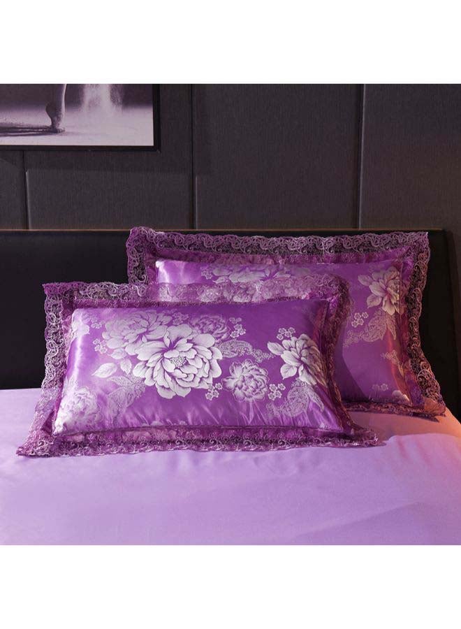Beauenty Luxury Jacquard Duvet Cover Set Polyester Purple 1.5meter - Image 4