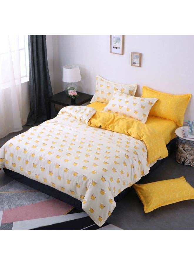 بيوينتي طقم مفرش سرير فاخر بتصميم أوروبي من نسيج جاكار مقاس فردي، 5 قطع بوليستر متعدد الألوان - Image 2