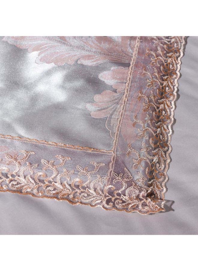 بيوينتي طقم أغطية لحاف مصنوعة من الجاكار الفاخر بوليستر رمادي 1.5متر - Image 4