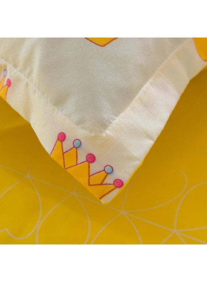 Beauenty 4-Piece Crown Duvet Cover Set Polyester Yellow - Image 4