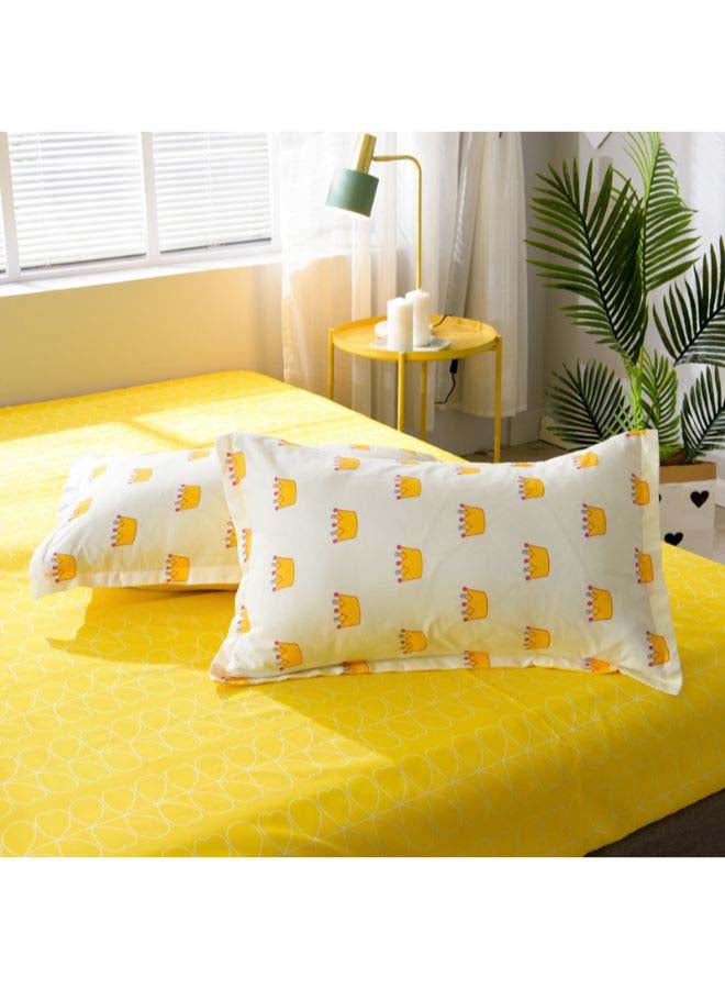 Beauenty 4-Piece Crown Duvet Cover Set Polyester Yellow - Image 5