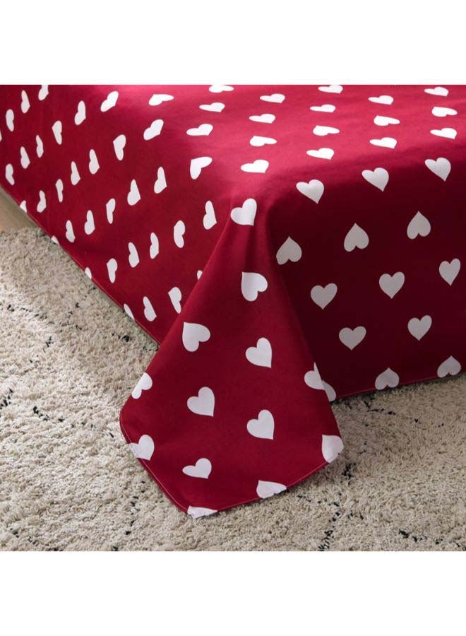 Beauenty 4-Piece Full Of Love Duvet Cover Set Polyester Maroon/Beige - Image 4