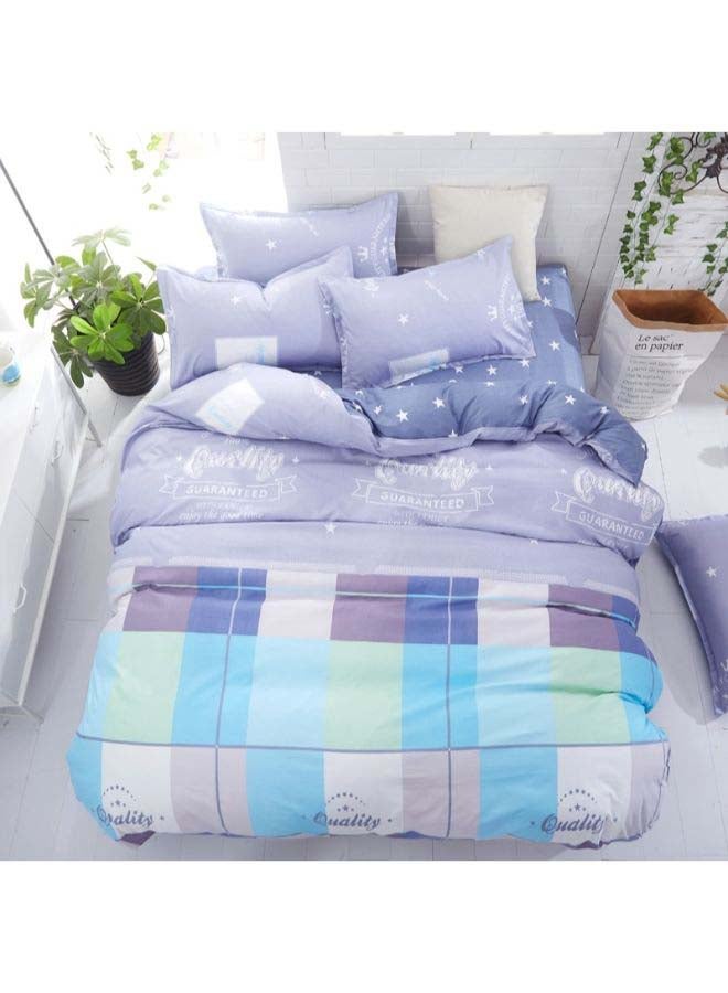 بيوينتي طقم مفرش سرير فاخر مقاس فردي من نسيج الجاكار وبنمط أوروبي، من 4 قطع بوليستر متعدد الألوان - Image 1