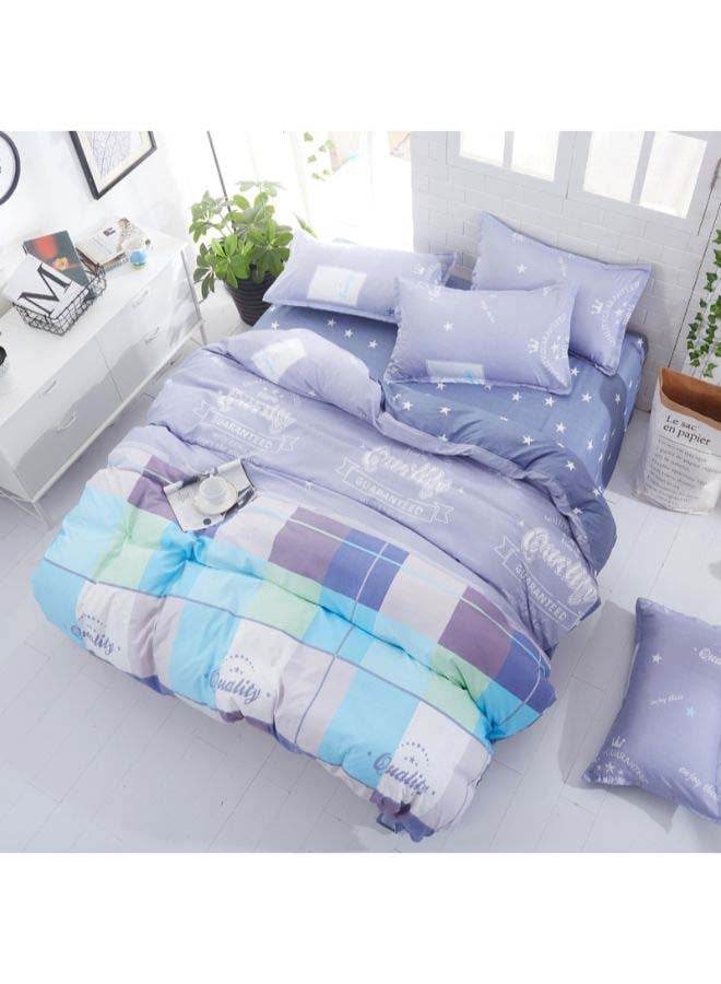 بيوينتي طقم مفرش سرير فاخر مقاس فردي من نسيج الجاكار وبنمط أوروبي، من 4 قطع بوليستر متعدد الألوان - Image 2