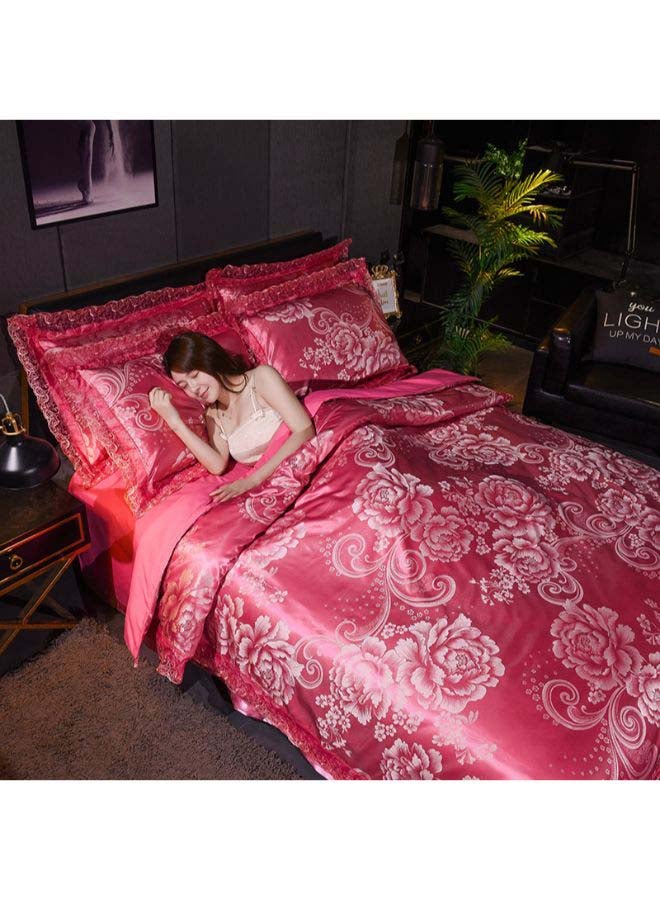 Beauenty Luxury Jacquard Duvet Cover Set Polyester Pink 1.5meter - Image 1