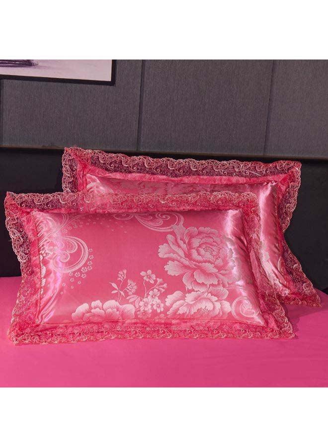 Beauenty Luxury Jacquard Duvet Cover Set Polyester Pink 1.8meter - Image 4