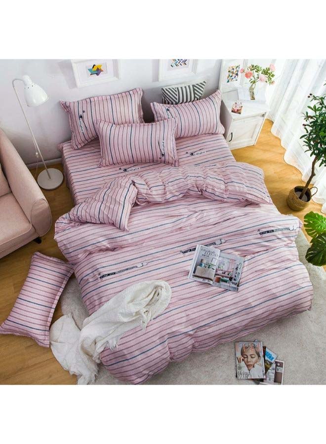 Beauenty 4-Piece European Style Luxury Jacquard Duvet Cover Set Polyester Pink/Black - Image 1