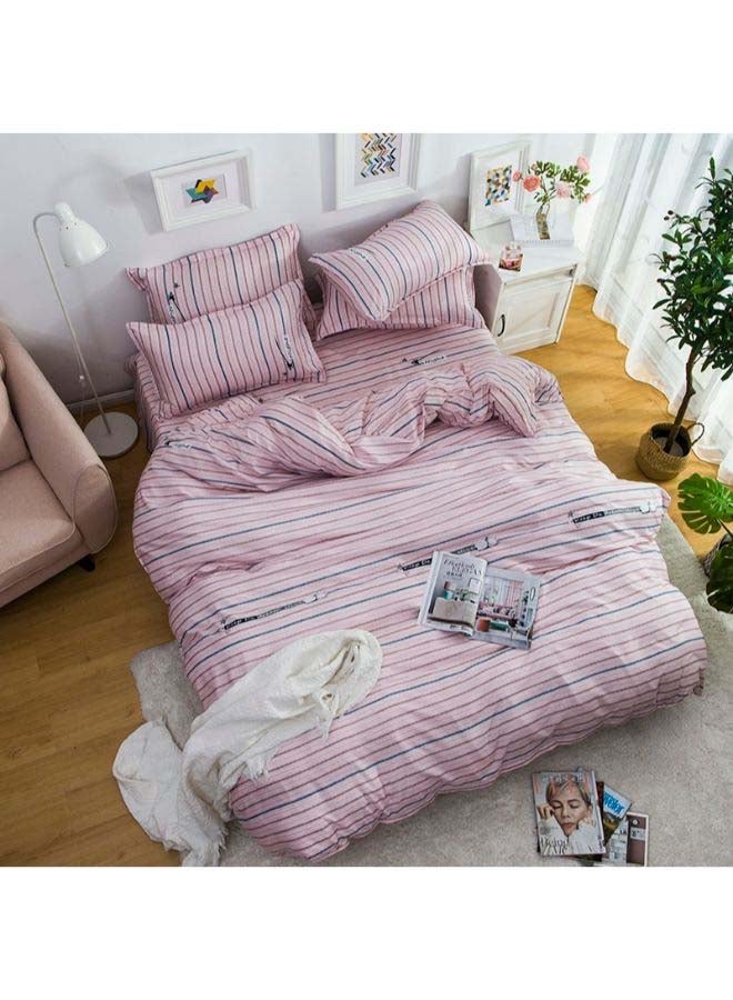 Beauenty 4-Piece European Style Luxury Jacquard Duvet Cover Set Polyester Pink/Black - Image 3