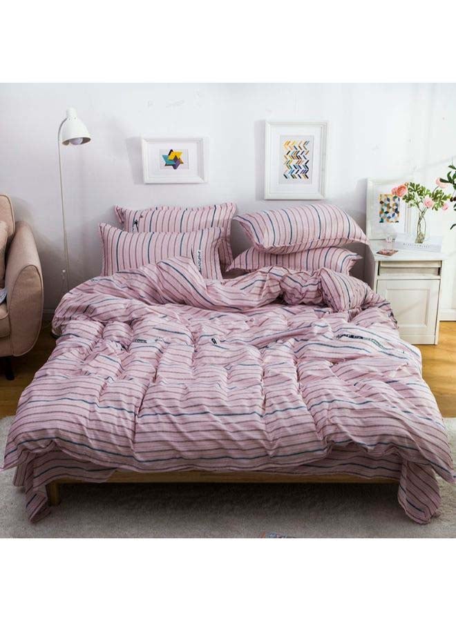 Beauenty 4-Piece European Style Luxury Jacquard Duvet Cover Set Polyester Pink/Black - Image 2