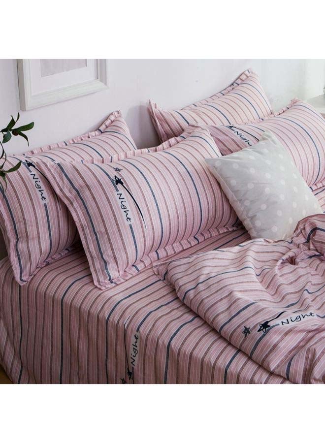 Beauenty 4-Piece European Style Luxury Jacquard Duvet Cover Set Polyester Pink/Black - Image 4