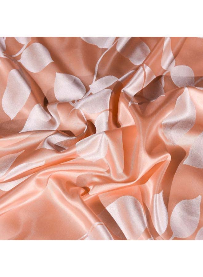 Beauenty 4-Piece Jacquard Duvet Cover Set Polyester Orange/White Jacquard Duvet Cover 180x220 Cm, Pillow Cases 48x74 Cm, Fitted Sheet 230x246cm - Image 4