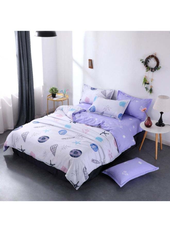 Beauenty 4-Piece Luxury Jacquard Duvet Cover Set Polyester Purple - Image 5