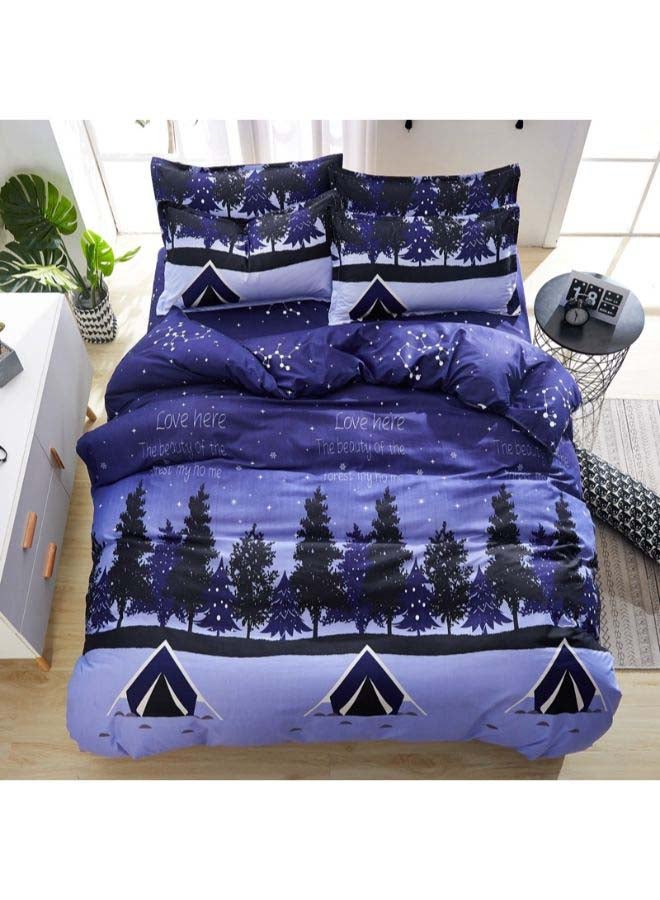 بيوينتي طقم مفرش سرير فاخر مقاس فردي من نسيج الجاكار وبنمط أوروبي، من 4 قطع بوليستر متعدد الألوان - Image 1