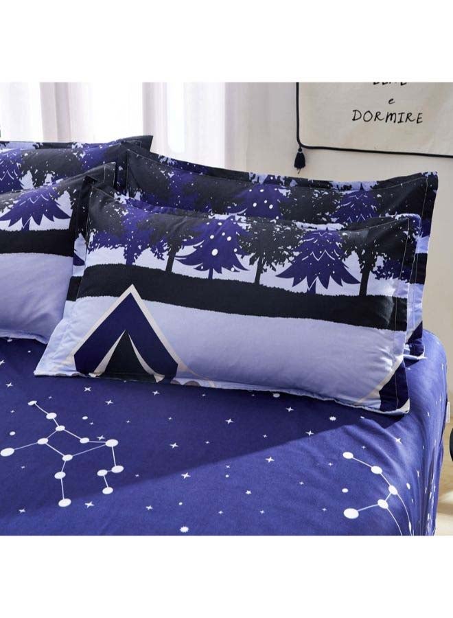 بيوينتي طقم مفرش سرير فاخر مقاس فردي من نسيج الجاكار وبنمط أوروبي، من 4 قطع بوليستر متعدد الألوان - Image 3