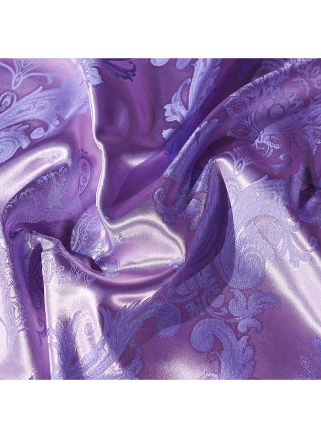Beauenty 4-Piece Jacquard Duvet Cover Set Polyester Purple Duvet Cover 150x200 Cm, Pillowcases 48x75 Cm, Fitted Sheet 200x248cm - Image 5