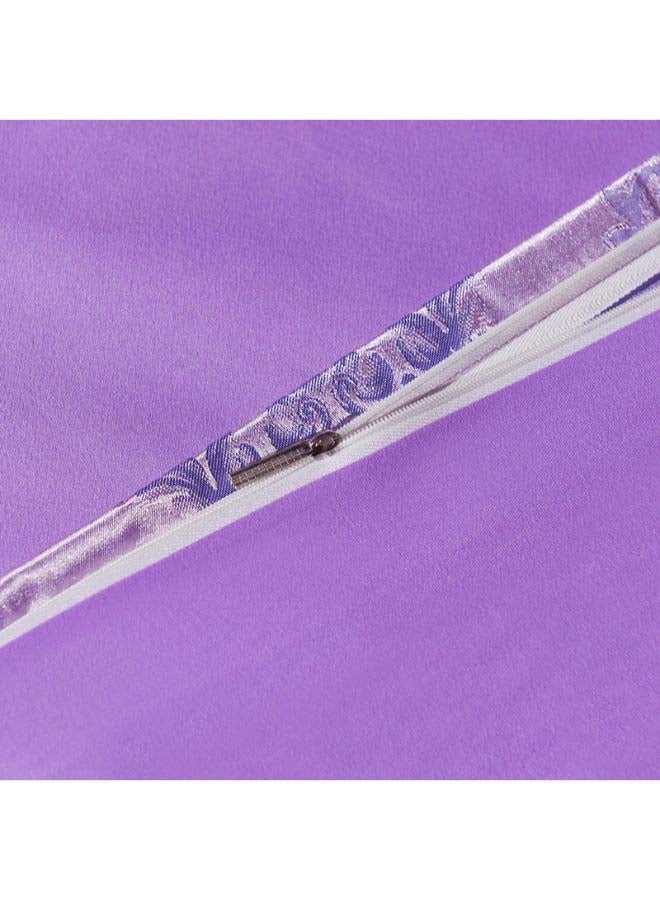 Beauenty 4-Piece Jacquard Duvet Cover Set Polyester Purple Duvet Cover 150x200 Cm, Pillowcases 48x75 Cm, Fitted Sheet 200x248cm - Image 3