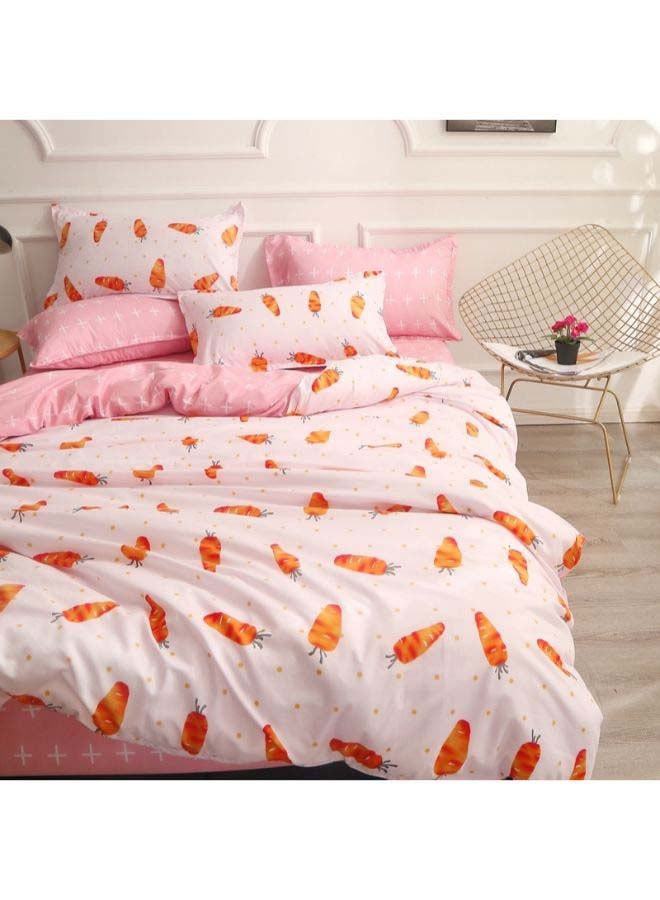 Beauenty 6-Piece European Style Duvet Cover Set Polyester Pink/White/Red - Image 2