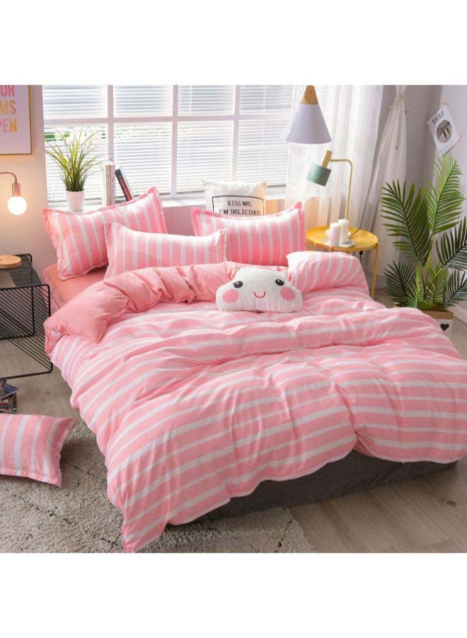 Beauenty 4-Piece Simple Life Bedding Set Polyester Pink - Image 2