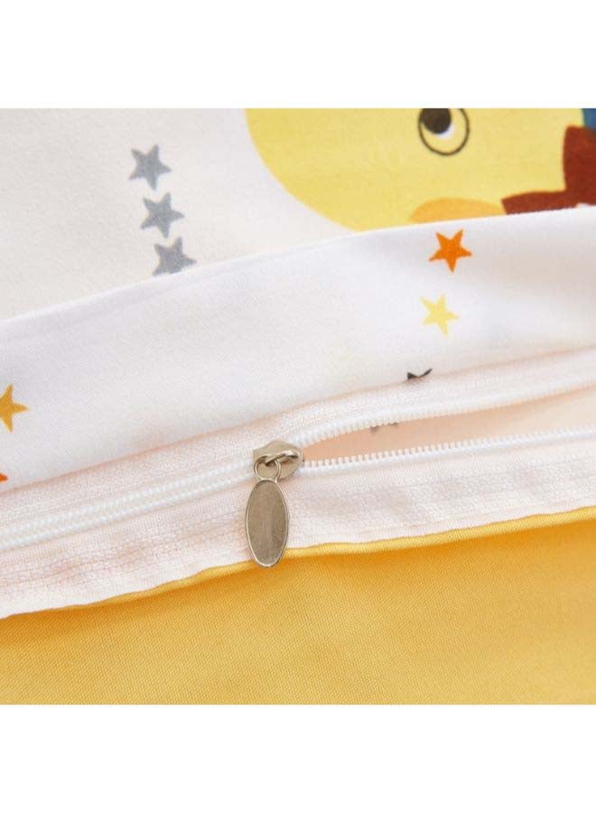 Beauenty 4-Piece Printed Duvet Set Polyester White/Yellow - Image 5