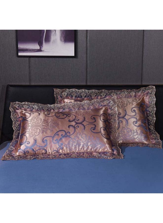 Beauenty 3-Piece Duvet Cover Set Polyester Rose Gold/Blue Duvet Cover (150x200) cm, Pillowcase (48x74) cm, Fitted Sheet (160x250) - Image 2