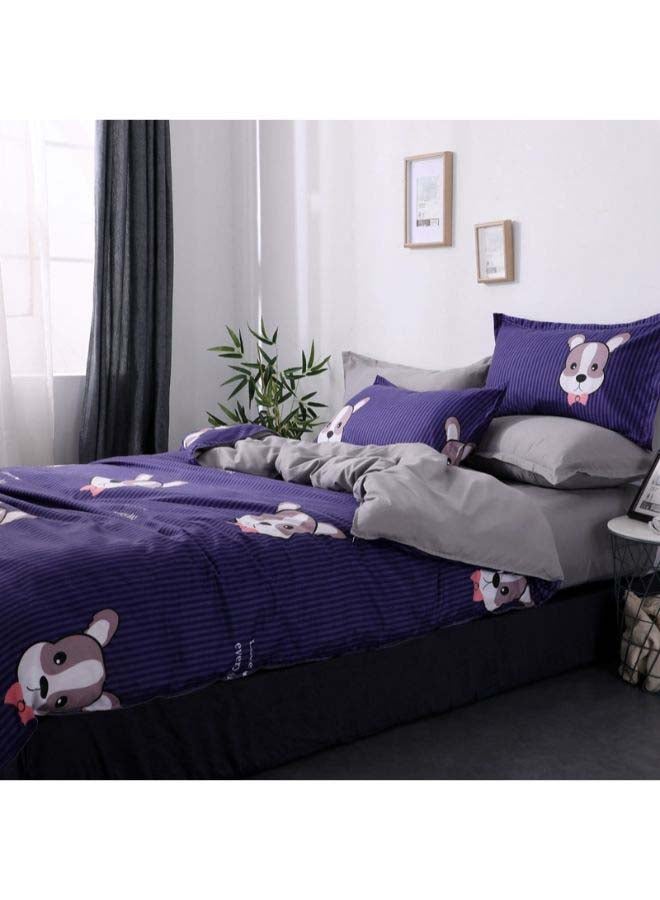 Beauenty 5-Piece European Style Duvet Cover Set Polyester Purple/Grey/White - Image 1