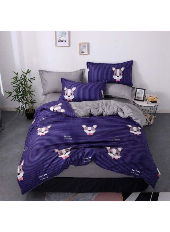 Beauenty 5-Piece European Style Duvet Cover Set Polyester Purple/Grey/White - Image 2
