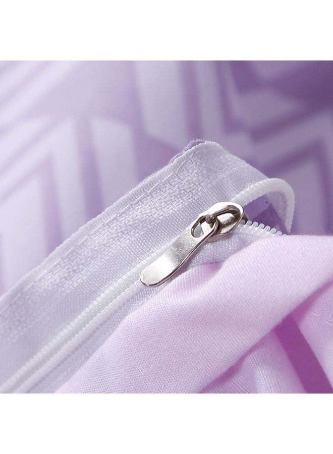 بيوينتي طقم مفرش سرير فاخر مقاس فردي من نسيج الجاكار وبنمط أوروبي، من 4 قطع بوليستر أبيض - Image 2